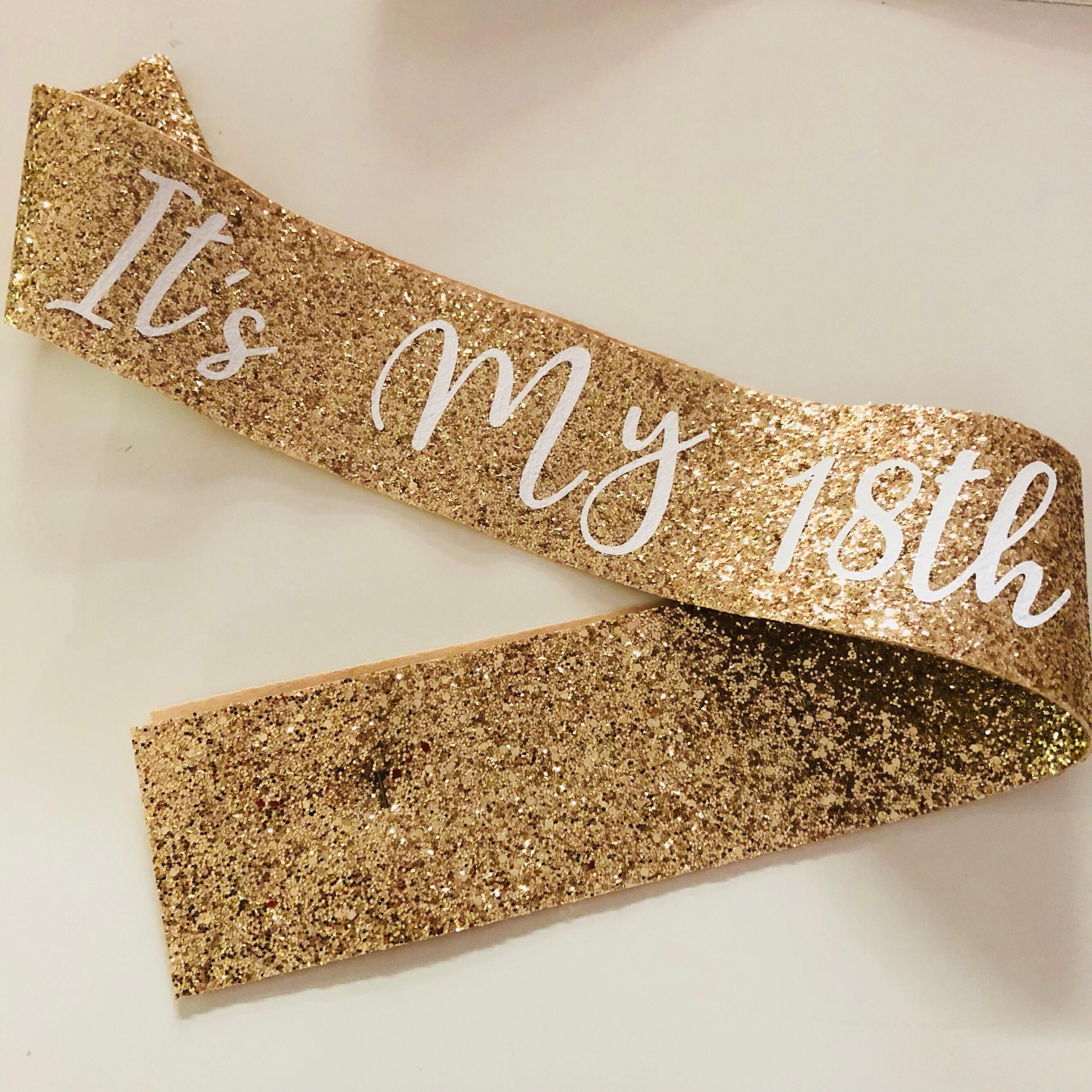 18th Birthday Sash Glitter Sash Personalised Sash 18 Etsy UK