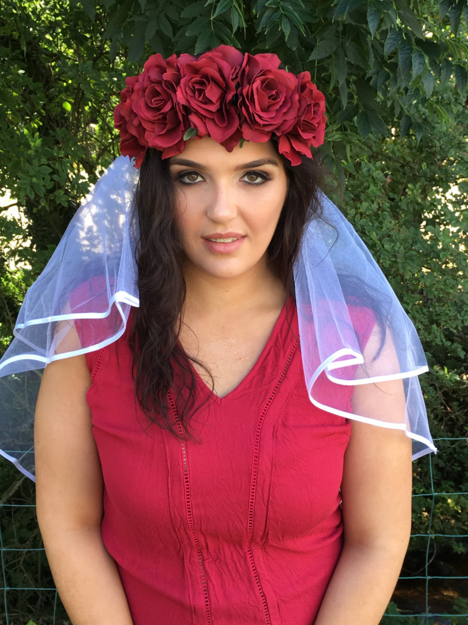 Bridal Shower Veil Hen Party Veil Floral Crown With Veil Etsy UK