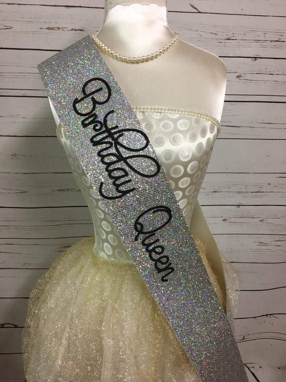 Birthday Sash Glitter Sash Personalised Sash Any Age Etsy
