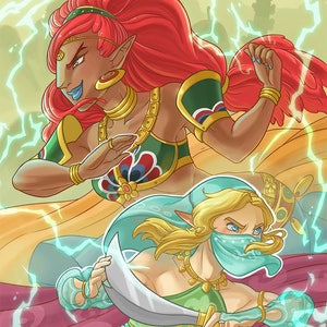 Urbosa and Link Breath of the Wild Art Print