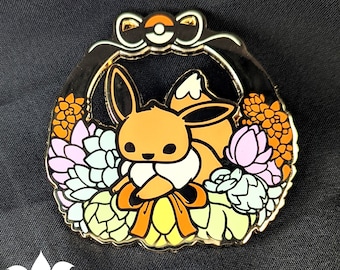 Eevee Succulent Wreath Hard Enamel Pin 2.5"