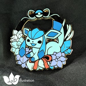 Glaceon Succulent Wreath Hard Enamel Pin 2.5"