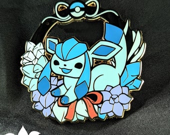 Glaceon Succulent Wreath Hard Enamel Pin 2.5"