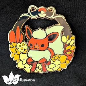 Flareon Succulent Wreath Hard Enamel Pin 2.5&quot;