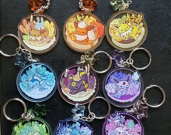 Eeveelution 2 in DOUBLE-SIDED Shiny Charm SETS