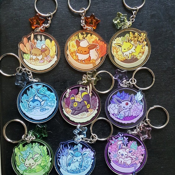 Eeveelution 2 in DOUBLE-SIDED Shiny Charm SETS