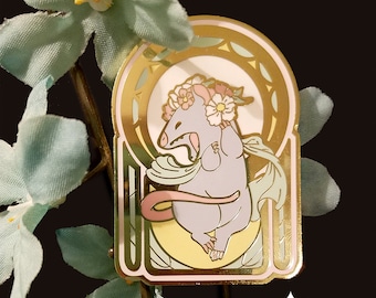 Possum Nouveau 2" Gold Hard Enamel Pin