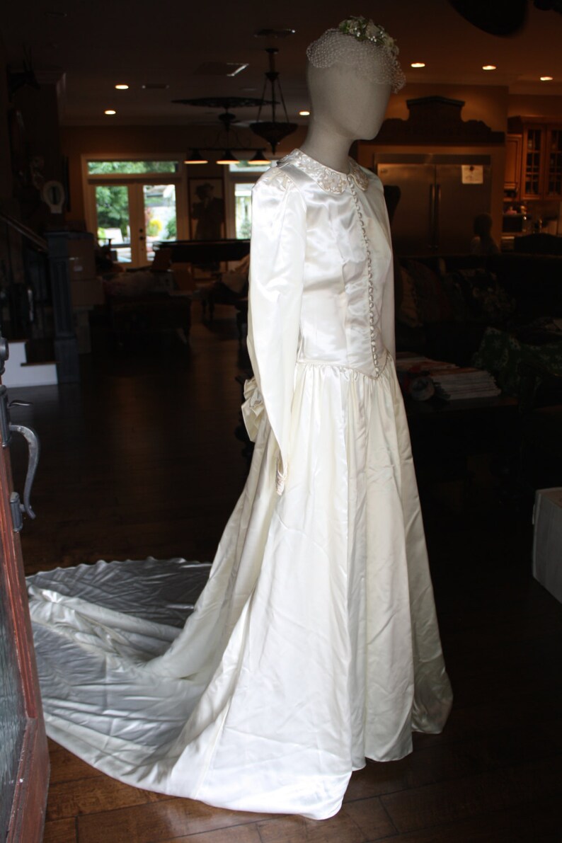 1940s Wedding Dress Gatsby Art Deco Era Liquid Satin