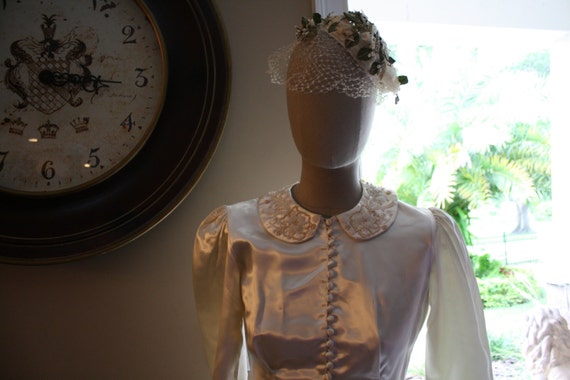 1940s Wedding Dress Gatsby Art Deco Era Liquid Sa… - image 2