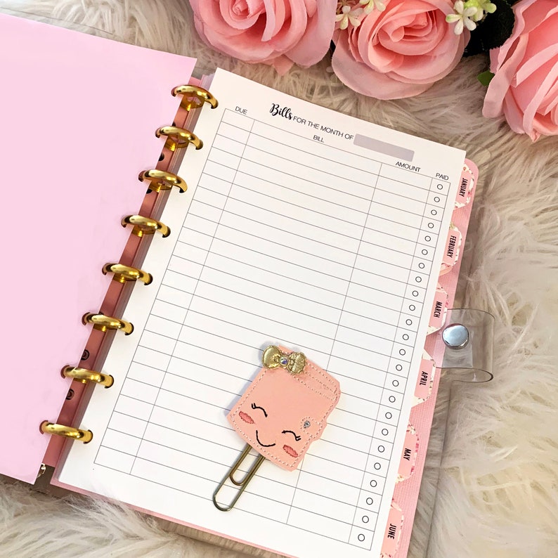 Printed Discbound Planner Inserts MONTHLY BILL TRACKER Etsy