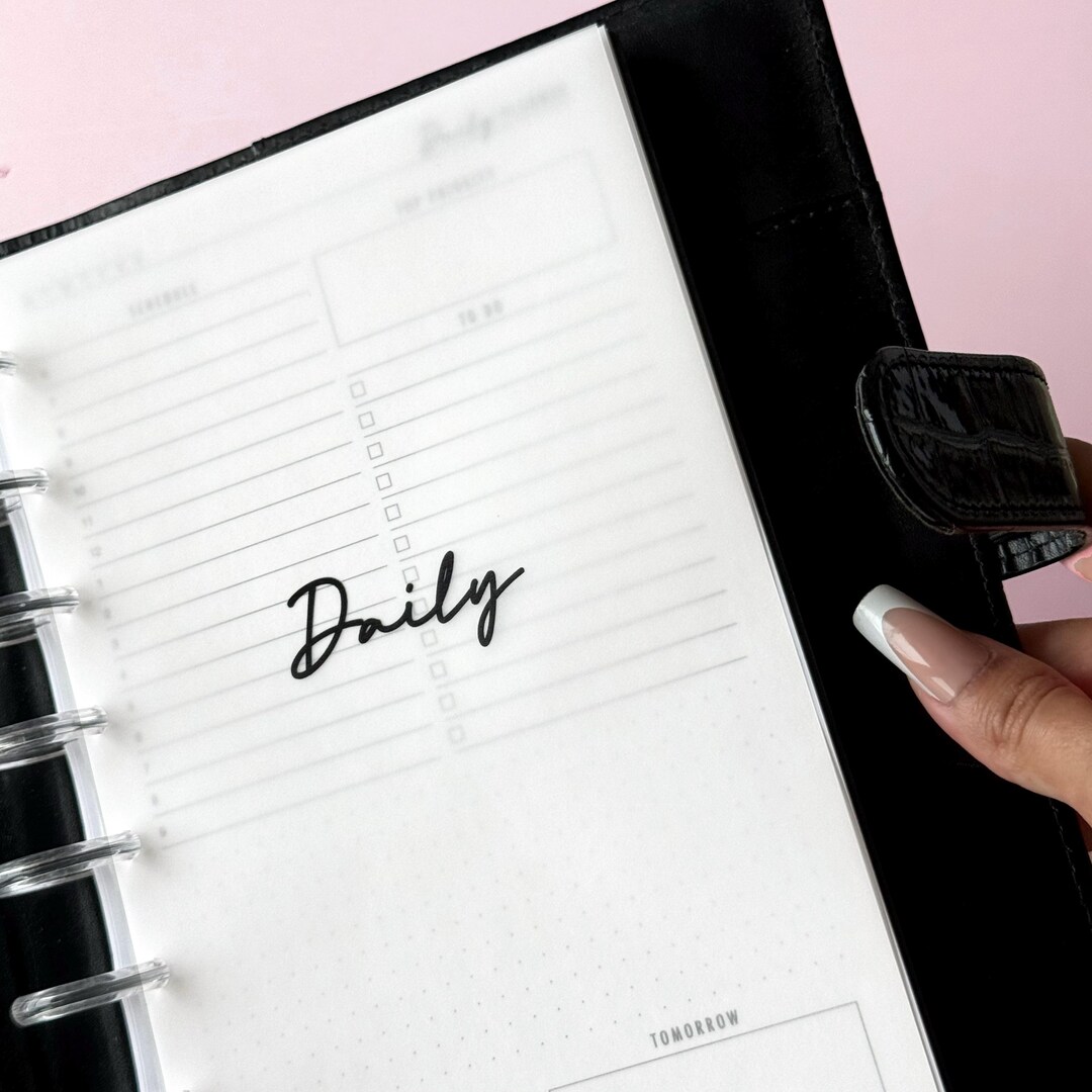 Half Letter Daily Planner Inserts, Undated Day on 1 Page, Printed ...