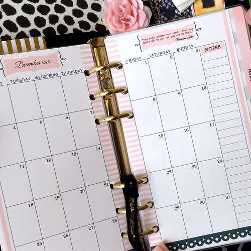 Printed Planner Inserts Monthly Inserts Filofax Personal Etsy