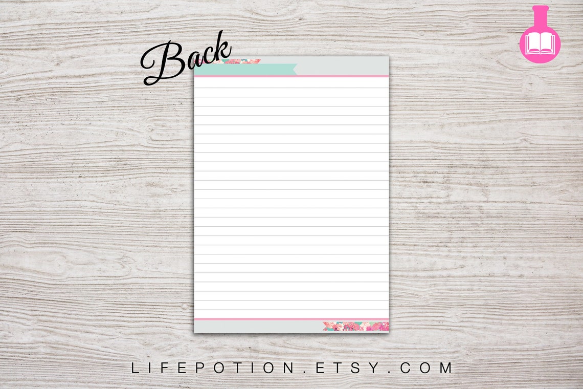 A5 Planner Printable Week on 1 Page With Notes Page | Etsy