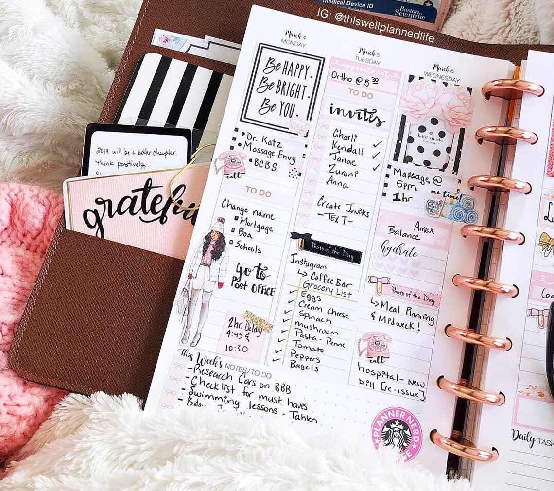 Printed Discbound Planner Inserts WEEKLY Inserts Junior - Etsy