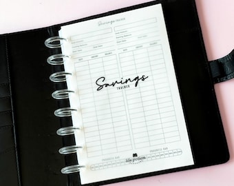 Half Letter Savings Tracker & Sinking Funds Inserts, Printed Discbound Planner Refill
