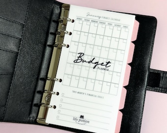 Personal Size Monthly Finance Inserts, Printed Budget System, 6-Ring Refill