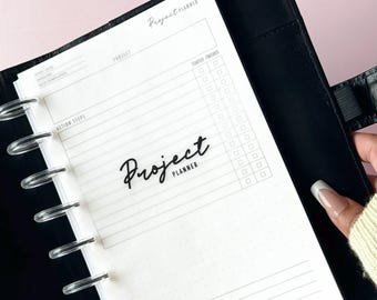 Half Letter Project Planner Inserts, Goal & Task Planning Pages, Printed Discbound Planner Refill