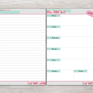 A5 Planner Printable Week on 1 Page With Notes Page - Etsy
