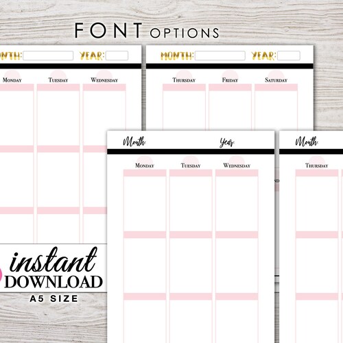 Erin Condren Style Printable Weekly Planner A5 Size WHITE - Etsy