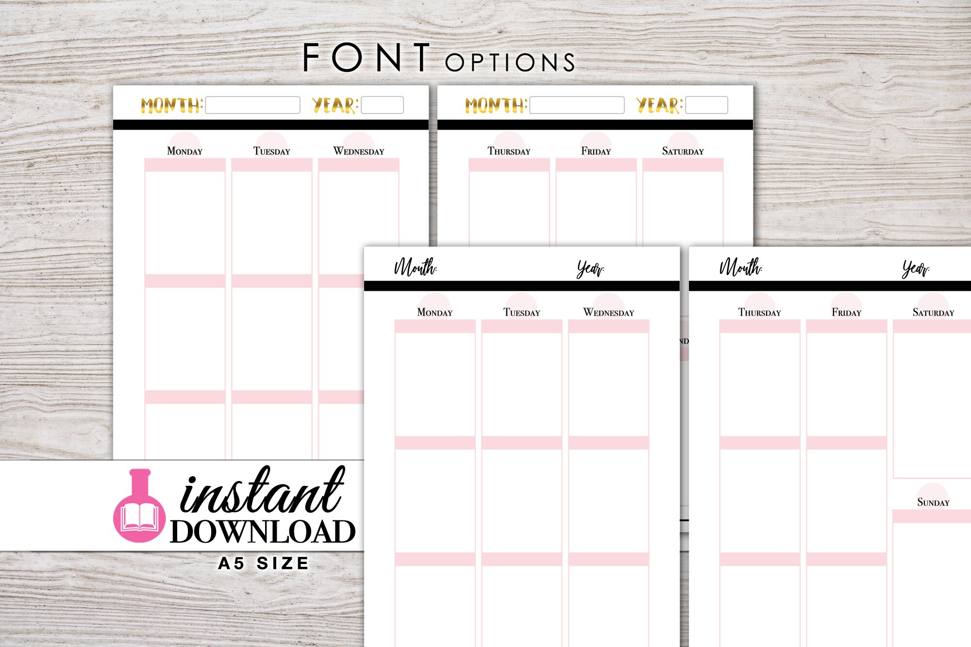 A5 Planner Printable Weekly Inserts Erin Condren Style | Etsy