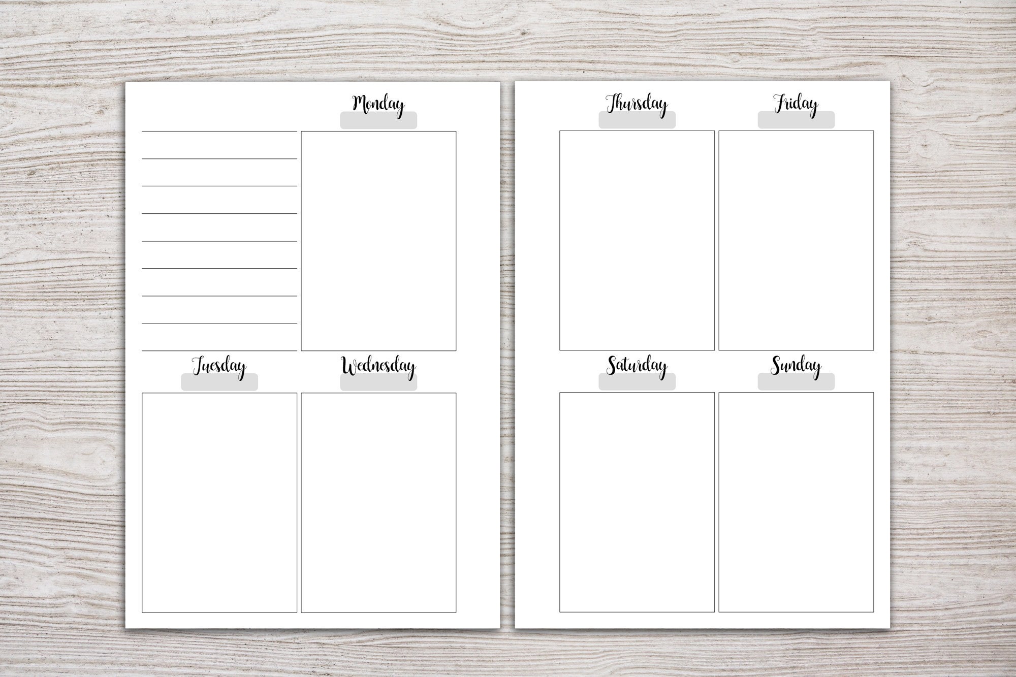 Printable Pocket Inserts Weekly Planner Filofax Pocket Etsy