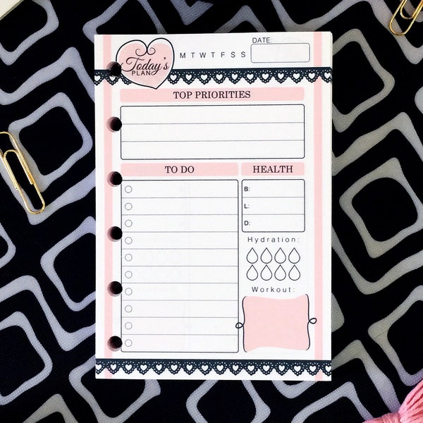 Printed Pocket Inserts - Daily Planner - Filofax Pocket - Kikki K Small - LV PM -  Design: Mademoiselle