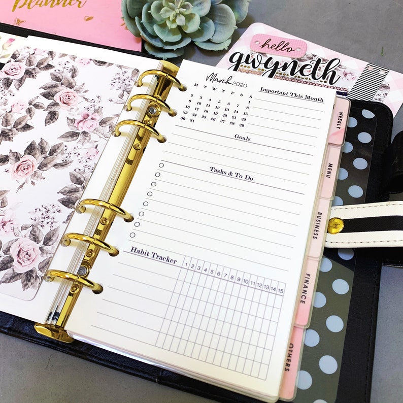 Printed Planner Inserts Monthly Inserts Filofax Personal Etsy