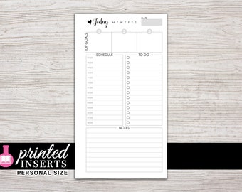 Printed Planner Inserts - Daily Inserts - 6 Ring Planner - Personal Size - MM Agenda - Medium - Design: Wanderlust Light