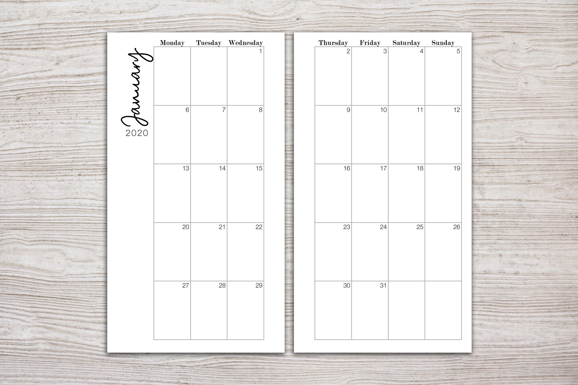 Printed Planner Inserts Monthly Inserts Filofax Personal Etsy