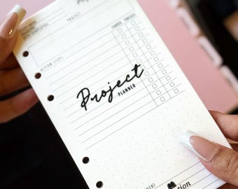 Personal Size Printed Project Planner Inserts, Goal & Task Planning Pages, Planner Refill