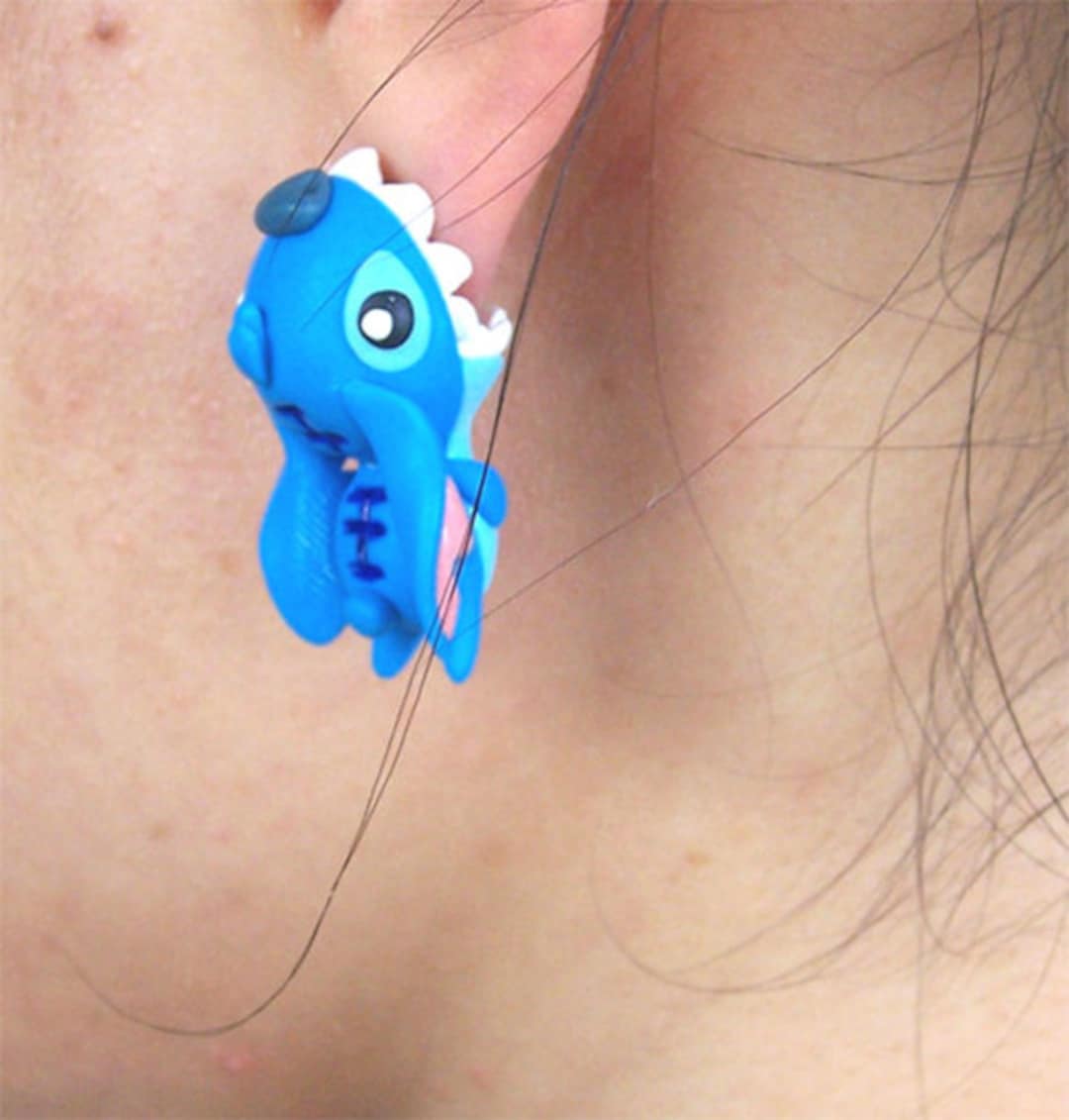 Stitch biting earrings deals