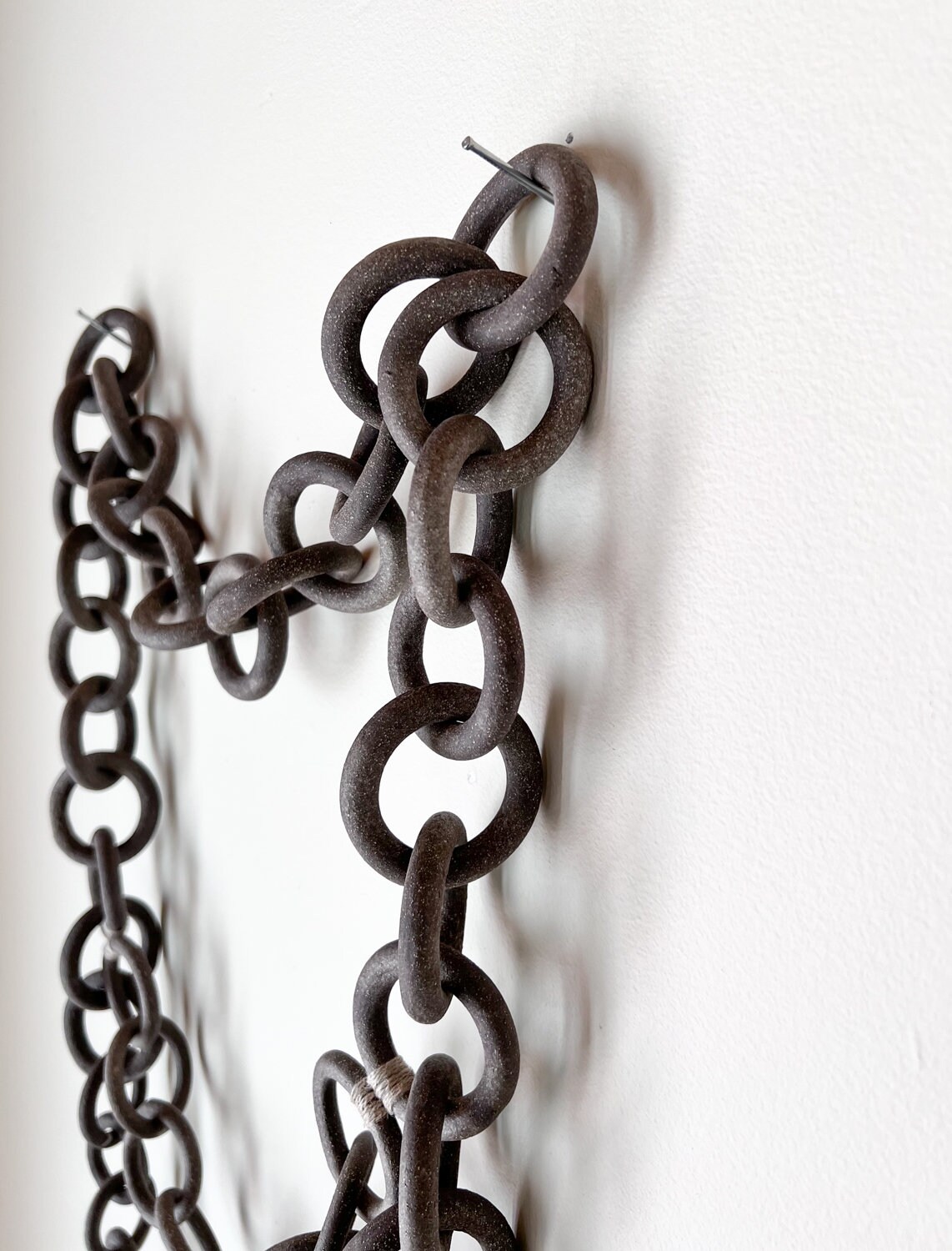 Stoneware Ceramic link chain by Asmaa Aman Tran