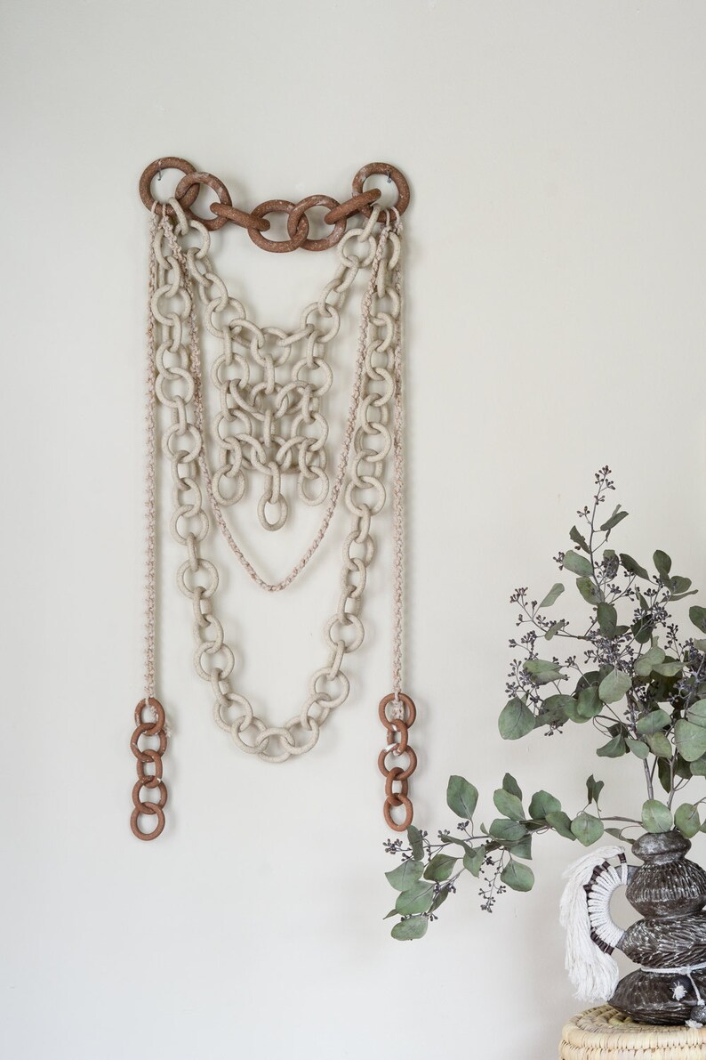 Made to Order-ceramic Link Chain Wall Hanging, Stoneware Chain ...