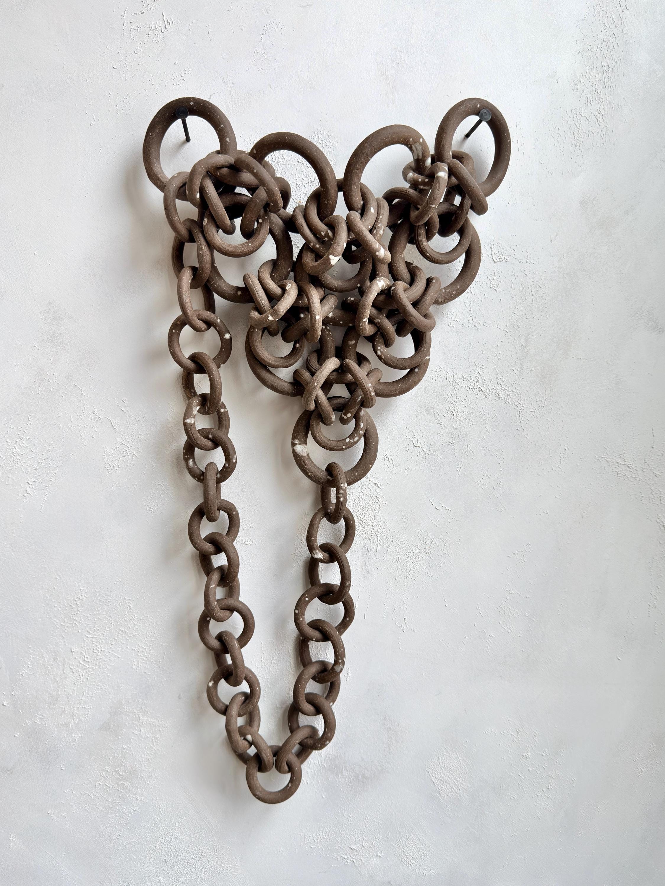 Ceramic Chainmail Brown Ceramic Stoneware Chain Mail Sculpture, Ceramic Wall Installation ...