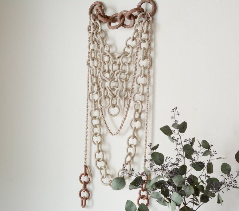 Made to Order-ceramic Link Chain Wall Hanging, Stoneware Chain ...