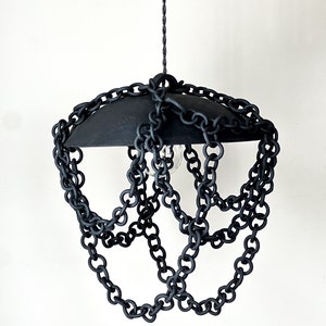 Black ceramic chain pendant light, eclectic Ceramic chain chandelier, ceramic pendant light, Rustic pendant light, unique pendant light image 2