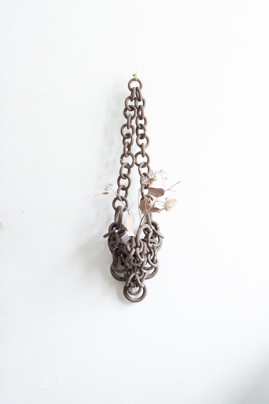 Ceramic Chainmail Brown Ceramic Stoneware Chain Mail Sculpture, Ceramic Wall Installation ...