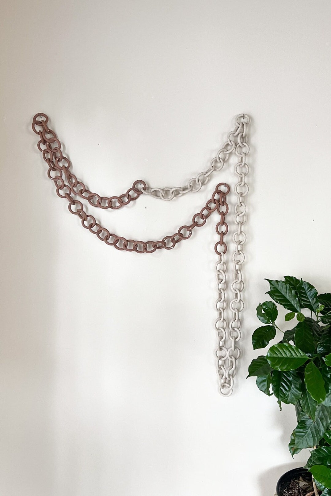 Made to Order Ceramic Link Chain Wall Hanging, Stoneware Chain