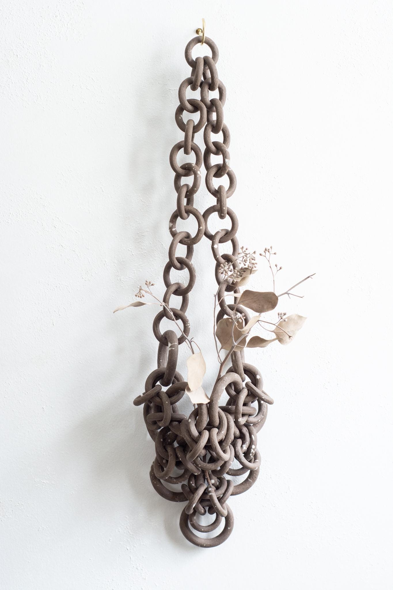 Ceramic Chainmail Brown Ceramic Stoneware Chain Mail Sculpture, Ceramic Wall Installation ...