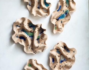 Arte de parede em grés costeiro, instalação de parede em cerâmica