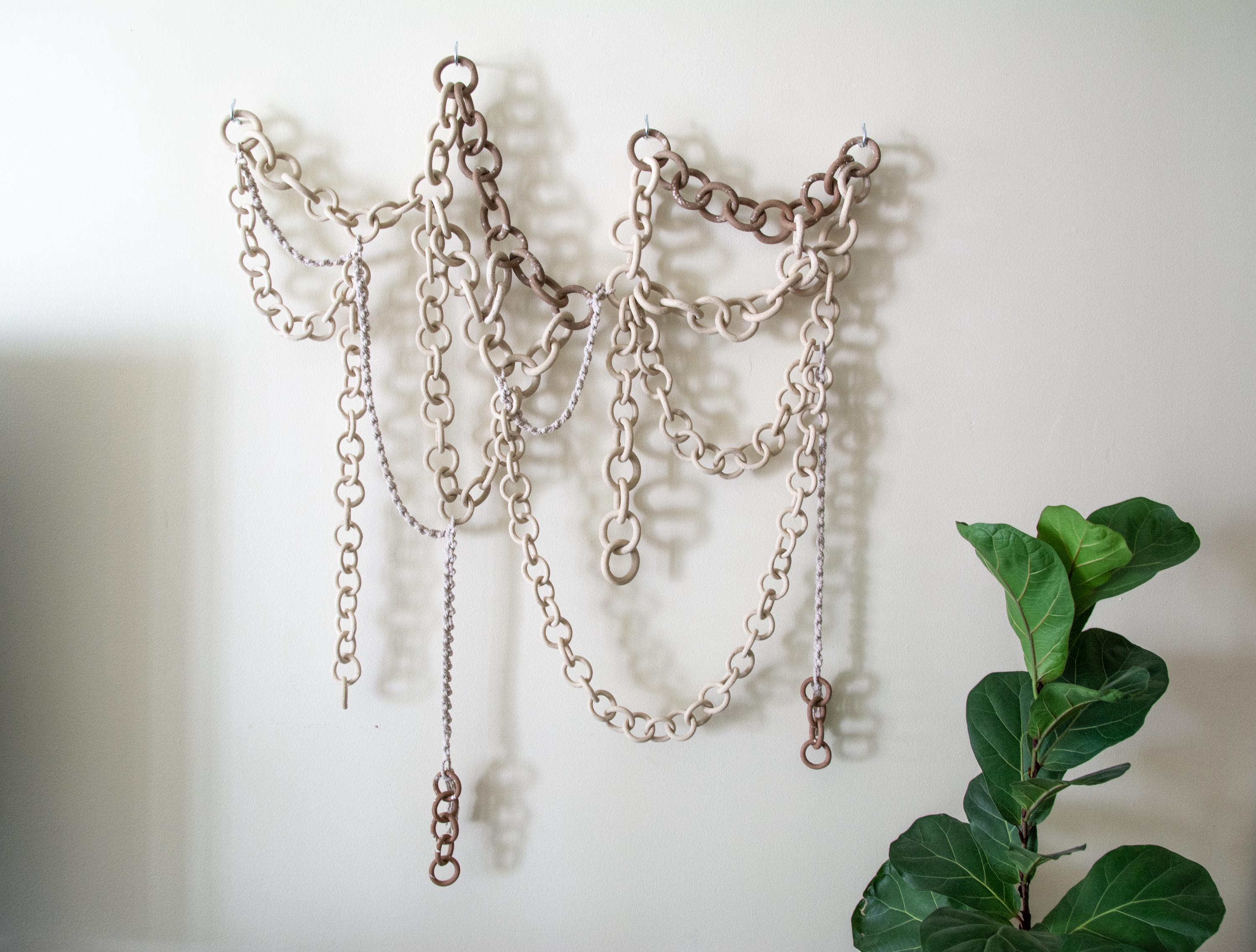 Made to Order Ceramic Link Chain Wall Hanging: Boho Wall Sculpture - Etsy