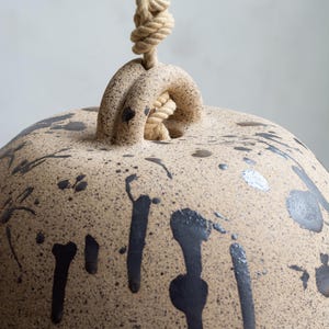 Large Stoneware Chain Bell: Metallic Glaze Ceramic Wall Hanging - Etsy
