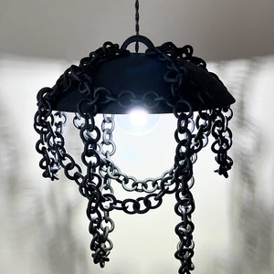 Black ceramic chain pendant light, eclectic Ceramic chain chandelier, ceramic pendant light, Rustic pendant light, unique pendant light image 9