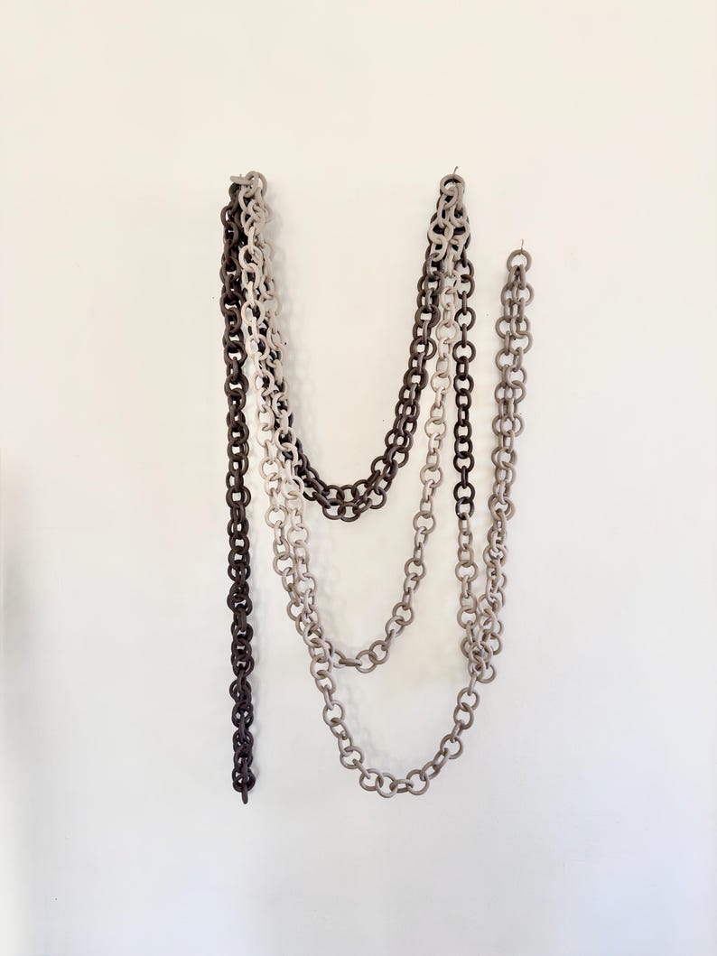 Made to Order Stoneware Chain Sculpture: Ceramic Link Wall Hanging - Etsy
