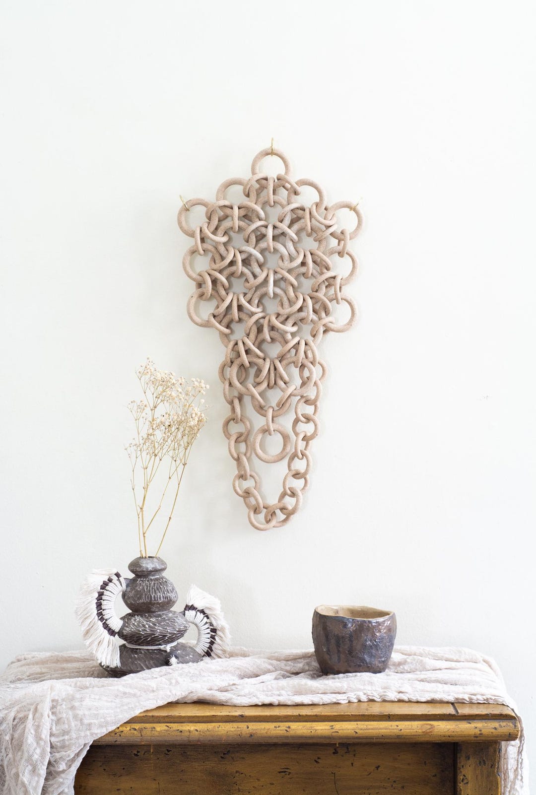 Ceramic Chainmail Ceramic Stoneware Chain Mail Sculpture, Ceramic Wall Installation - Etsy
