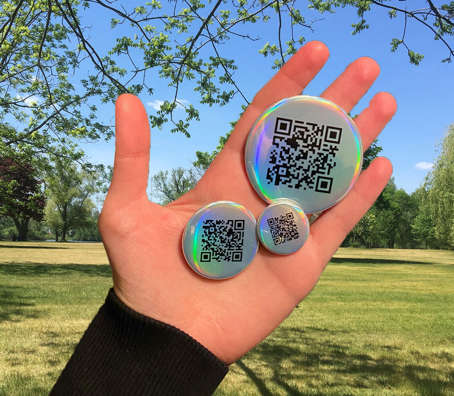 Holographic QR Badges Available in Sparkle / Iridescent Link Etsy
