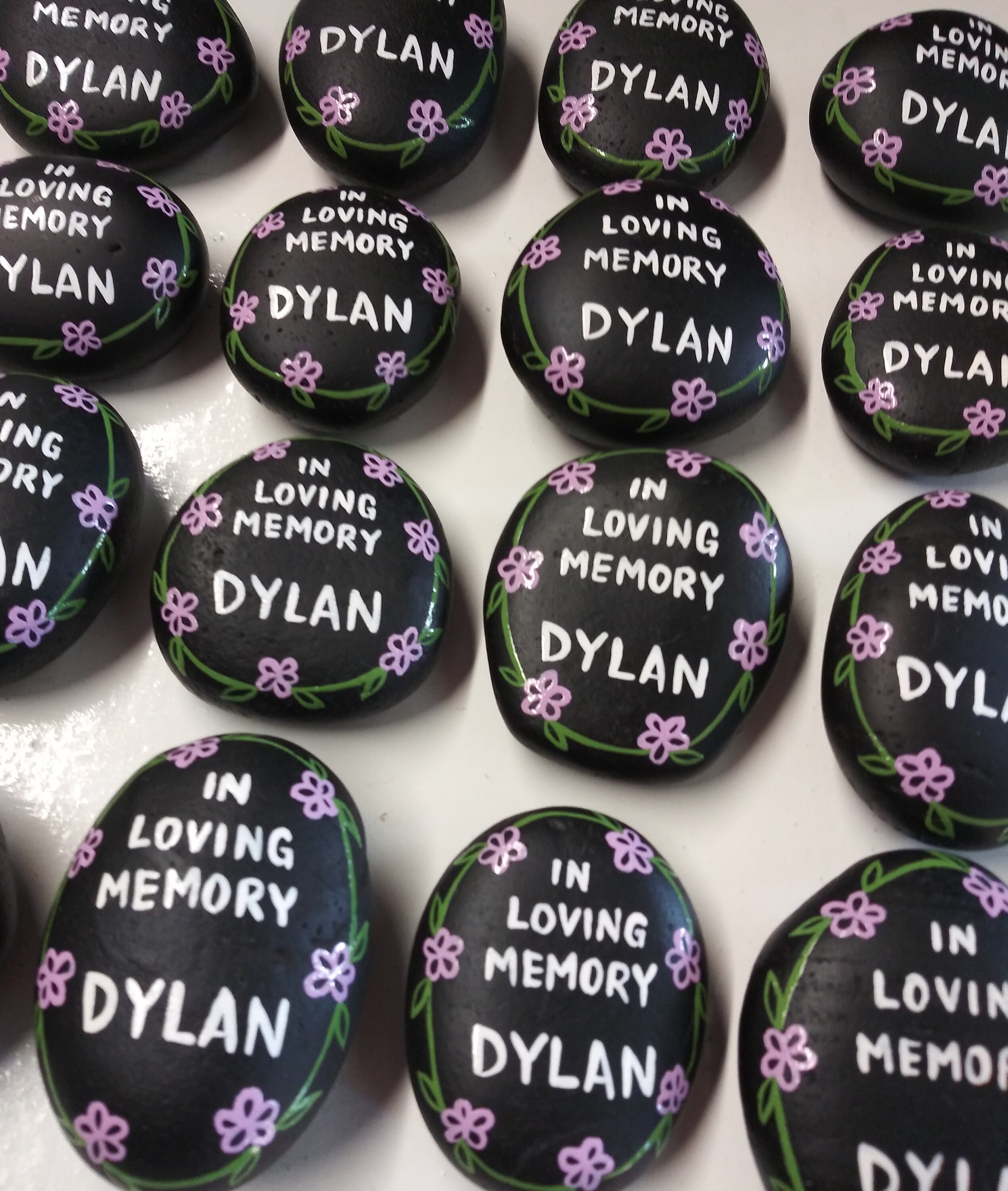 Set of 20 Rocks Hand Painted Memorial Celebration of Life Etsy