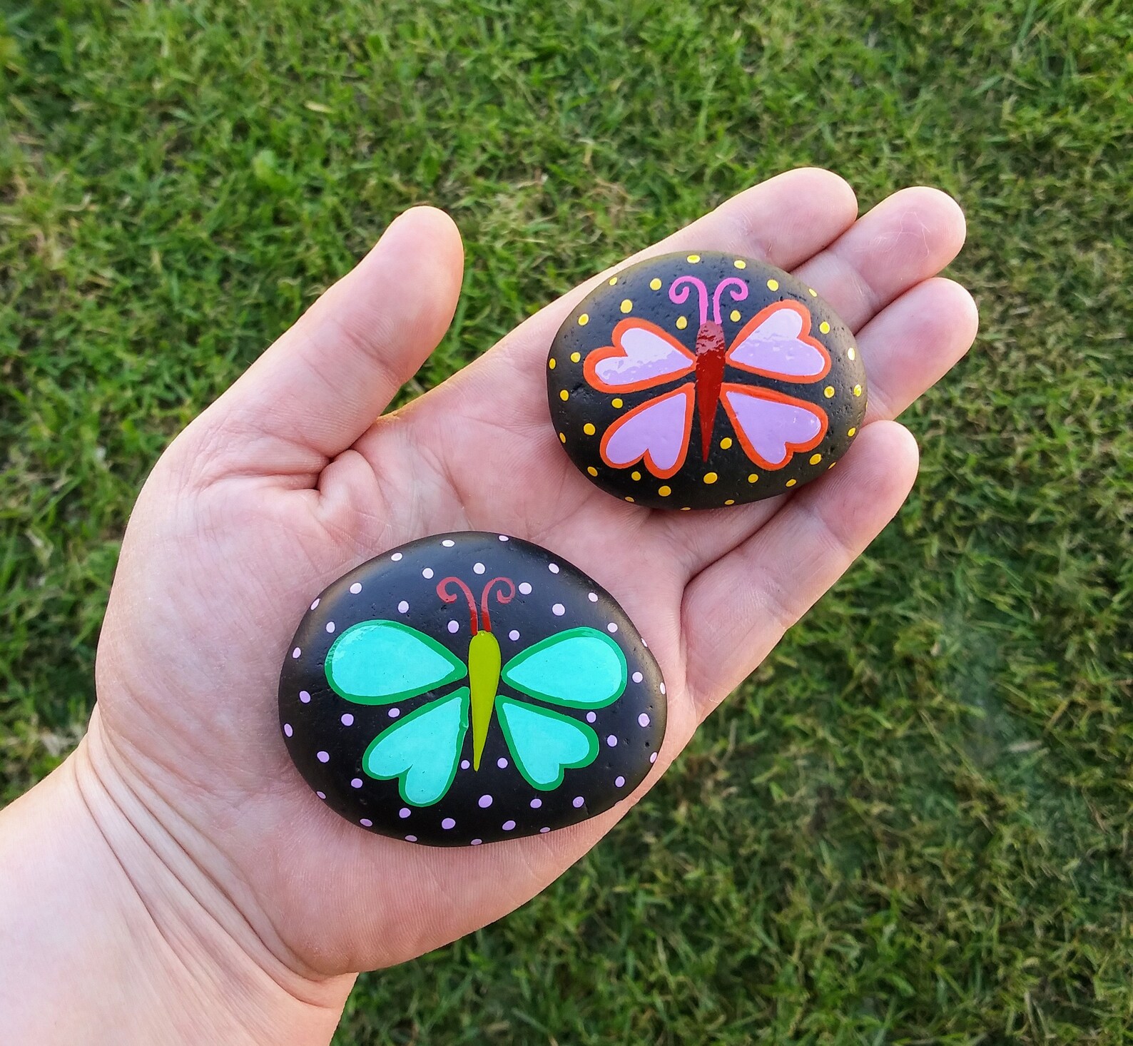 Set of 10 Butterflies Hand Painted Rocks Butterfly Themed Etsy