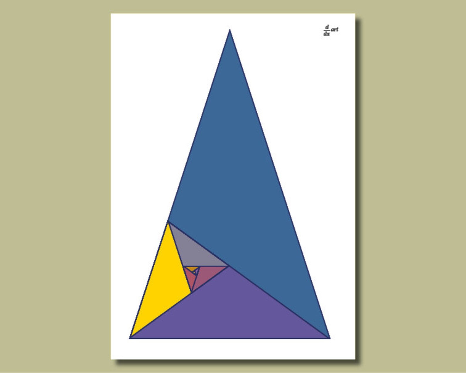 Fibonacci triangles 04 A4 size art print Etsy