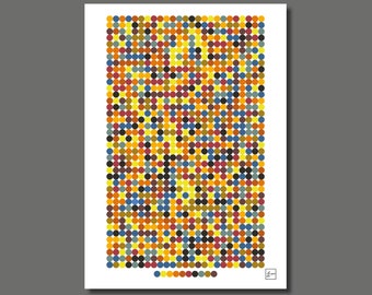 First 1000 Digits of Pi - Museum Quality Fine Art Print – Minimalist Colour-Coded Circles – A4/A3 Math Poster – Design Variant 03